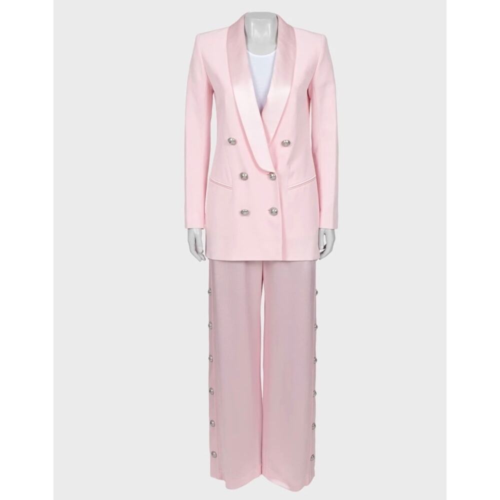 Balmain Pink Viscose  Blazer & Trousers  Suit  Sz.36